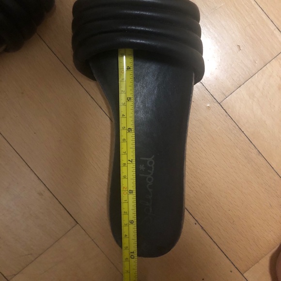 Splendid Leather Flat, Slide Sandals, Black, Women's Size 8 - Picture 11 of 12